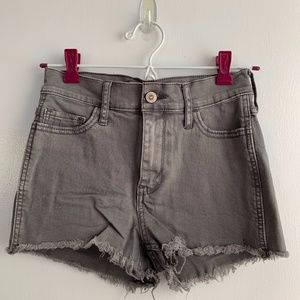 Gray High Waisted Denim Shorts